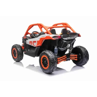 Elektrické autíčko Can-am Maverick, oranžový, dvoumístné, odpružená zadní náprava, 2,4 Ghz dálkové ovládání, přenosná baterie, 4