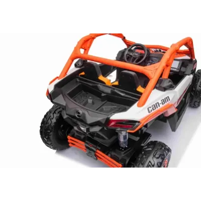Elektrické autíčko Can-am Maverick, oranžový, dvoumístné, odpružená zadní náprava, 2,4 Ghz dálkové ovládání, přenosná baterie, 4