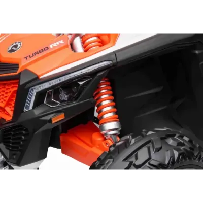 Elektrické autíčko Can-am Maverick, oranžový, dvoumístné, odpružená zadní náprava, 2,4 Ghz dálkové ovládání, přenosná baterie, 4