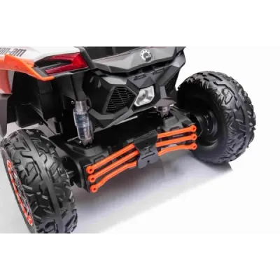 Elektrické autíčko Can-am Maverick, oranžový, dvoumístné, odpružená zadní náprava, 2,4 Ghz dálkové ovládání, přenosná baterie, 4