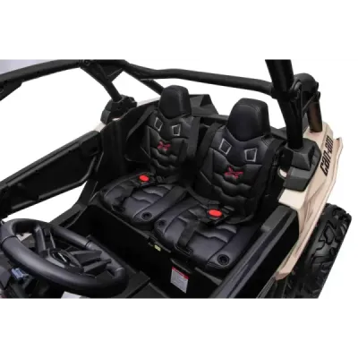Elektrické autíčko Can-am Maverick, zelený, dvoumístné, odpružená zadní náprava, 2,4 Ghz dálkové ovládání, přenosná baterie, 4 x