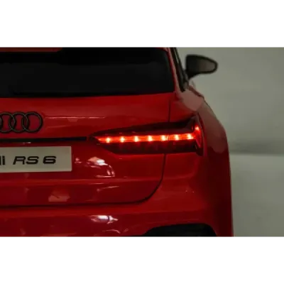 Elektrické autíčko Audi RS6, 12V, koženkové sedátko, 2,4 GHz dálkové ovládání, USB Vstup, LED světla, 12V baterie, měkká EVA kol
