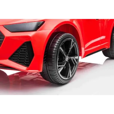 Elektrické autíčko Audi RS6, 12V, koženkové sedátko, 2,4 GHz dálkové ovládání, USB Vstup, LED světla, 12V baterie, měkká EVA kol