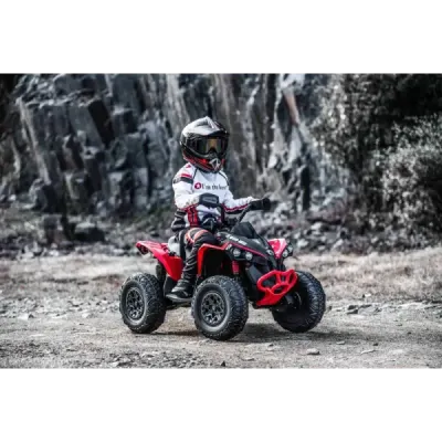 Elektrická čtyřkolka Can-am Renegade, červená, jednomístná, odpružená přední a zadní náprava, LED Světlá, 12V baterie, 2 x 35W M