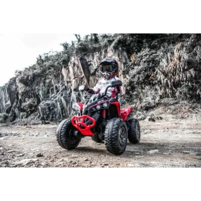 Elektrická čtyřkolka Can-am Renegade, červená, jednomístná, odpružená přední a zadní náprava, LED Světlá, 12V baterie, 2 x 35W M