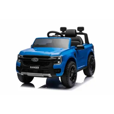 Elektrické autíčko FORD Ranger 12V, modré, Koženkové sedátko, 2,4 GHz dálkové ovládání, Bluetooth/USB Vstup, Odpružení, 12V bate
