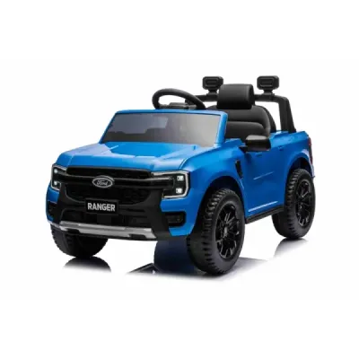 Elektrické autíčko FORD Ranger 12V, modré, Koženkové sedátko, 2,4 GHz dálkové ovládání, Bluetooth/USB Vstup, Odpružení, 12V bate