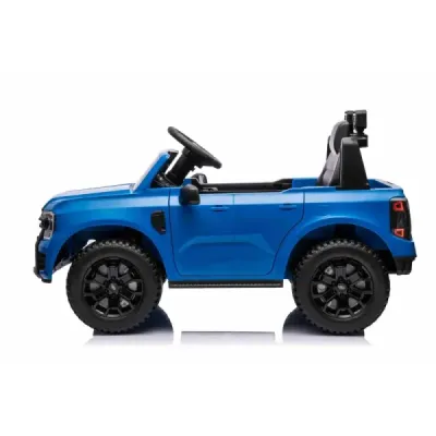 Elektrické autíčko FORD Ranger 12V, modré, Koženkové sedátko, 2,4 GHz dálkové ovládání, Bluetooth/USB Vstup, Odpružení, 12V bate