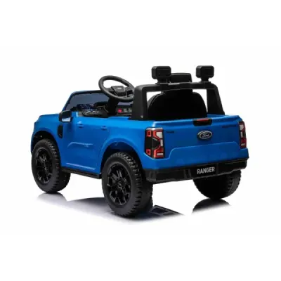 Elektrické autíčko FORD Ranger 12V, modré, Koženkové sedátko, 2,4 GHz dálkové ovládání, Bluetooth/USB Vstup, Odpružení, 12V bate