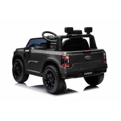 Elektrické autíčko FORD Ranger 12V, Šedá metalíza, Koženkové sedátko, 2,4 GHz dálkové ovládání, Bluetooth/USB Vstup, Odpružení, 