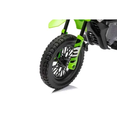 Elektrická Motorka MOTOCROSS, Oranžová, 12V baterie, EVA měkká kola, Koženkové sedátko, 2 x 25W Motor, Odpružení, Kovový rám, MP