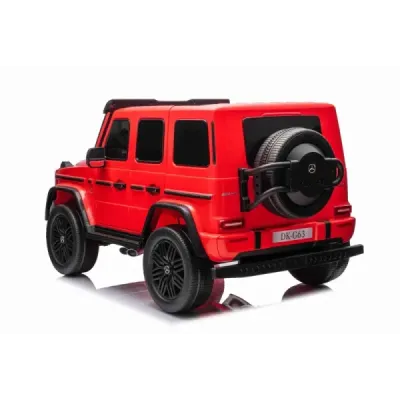 Elektrické autíčko Mercedes-Benz G63 AMG 4x4² Dvoumístné 12V, červené, MP3 Přehrávač s USB/AUX vstupem, Pohon 4x4, Baterie 12V14