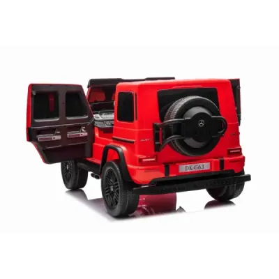 Elektrické autíčko Mercedes-Benz G63 AMG 4x4² Dvoumístné 12V, červené, MP3 Přehrávač s USB/AUX vstupem, Pohon 4x4, Baterie 12V14