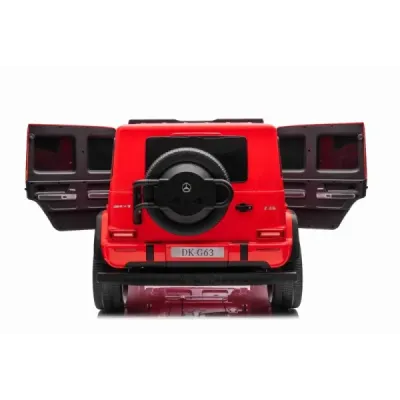 Elektrické autíčko Mercedes-Benz G63 AMG 4x4² Dvoumístné 12V, červené, MP3 Přehrávač s USB/AUX vstupem, Pohon 4x4, Baterie 12V14