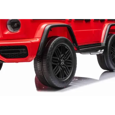 Elektrické autíčko Mercedes-Benz G63 AMG 4x4² Dvoumístné 12V, červené, MP3 Přehrávač s USB/AUX vstupem, Pohon 4x4, Baterie 12V14