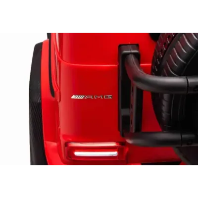 Elektrické autíčko Mercedes-Benz G63 AMG 4x4² Dvoumístné 12V, červené, MP3 Přehrávač s USB/AUX vstupem, Pohon 4x4, Baterie 12V14