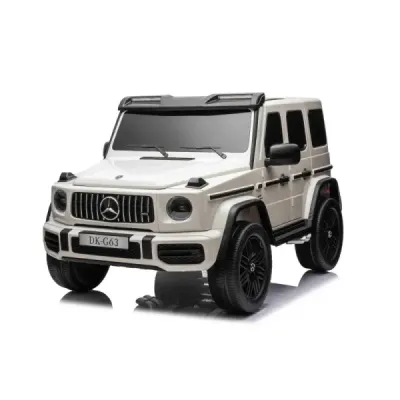 Elektrické autíčko Mercedes-Benz G63 AMG 4x4² Dvoumístné 12V, bílé, MP3 Přehrávač s USB/AUX vstupem, Pohon 4x4, Baterie 12V14Ah,