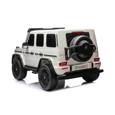 Elektrické autíčko Mercedes-Benz G63 AMG 4x4² Dvoumístné 12V, bílé, MP3 Přehrávač s USB/AUX vstupem, Pohon 4x4, Baterie 12V14Ah,