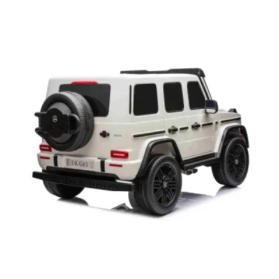 Elektrické autíčko Mercedes-Benz G63 AMG 4x4² Dvoumístné 12V, bílé, MP3 Přehrávač s USB/AUX vstupem, Pohon 4x4, Baterie 12V14Ah,