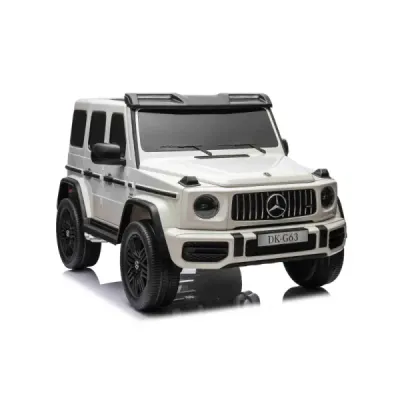 Elektrické autíčko Mercedes-Benz G63 AMG 4x4² Dvoumístné 12V, bílé, MP3 Přehrávač s USB/AUX vstupem, Pohon 4x4, Baterie 12V14Ah,