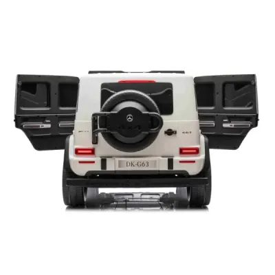 Elektrické autíčko Mercedes-Benz G63 AMG 4x4² Dvoumístné 12V, bílé, MP3 Přehrávač s USB/AUX vstupem, Pohon 4x4, Baterie 12V14Ah,