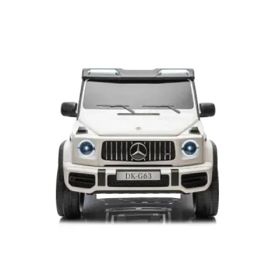 Elektrické autíčko Mercedes-Benz G63 AMG 4x4² Dvoumístné 12V, bílé, MP3 Přehrávač s USB/AUX vstupem, Pohon 4x4, Baterie 12V14Ah,