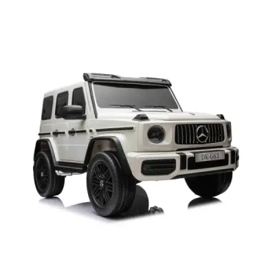 Elektrické autíčko Mercedes-Benz G63 AMG 4x4² Dvoumístné 12V, bílé, MP3 Přehrávač s USB/AUX vstupem, Pohon 4x4, Baterie 12V14Ah,