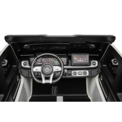 Elektrické autíčko Mercedes-Benz G63 AMG 4x4² Dvoumístné 12V, bílé, MP3 Přehrávač s USB/AUX vstupem, Pohon 4x4, Baterie 12V14Ah,