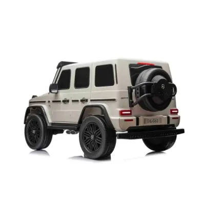 Elektrické autíčko Mercedes-Benz G63 AMG 4x4² Dvoumístné 12V, bílé, MP3 Přehrávač s USB/AUX vstupem, Pohon 4x4, Baterie 12V14Ah,