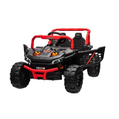 Elektrické autíčko UTV Small 12V, černý, Pohon zadních kol, 12V baterie, Plastová kola, široké dvojité sedátko, 2,4 GHz Dálkový 