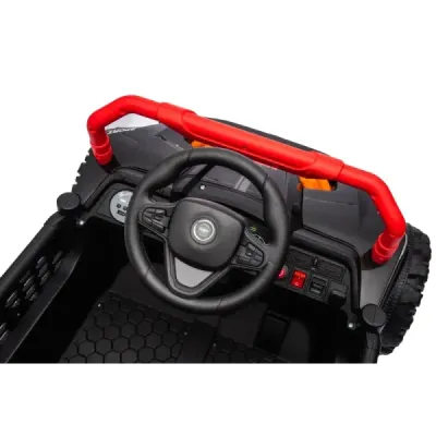 Elektrické autíčko UTV Small 12V, černý, Pohon zadních kol, 12V baterie, Plastová kola, široké dvojité sedátko, 2,4 GHz Dálkový 
