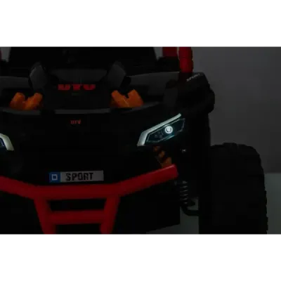 Elektrické autíčko UTV Small 12V, černý, Pohon zadních kol, 12V baterie, Plastová kola, široké dvojité sedátko, 2,4 GHz Dálkový 