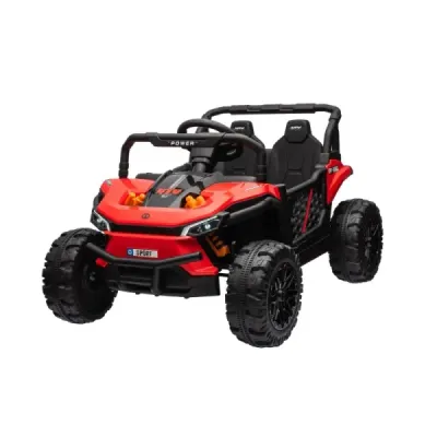 Elektrické autíčko UTV Small 12V, červený, Pohon zadních kol, 12V baterie, Plastová kola, široké dvojité sedátko, 2,4 GHz Dálkov