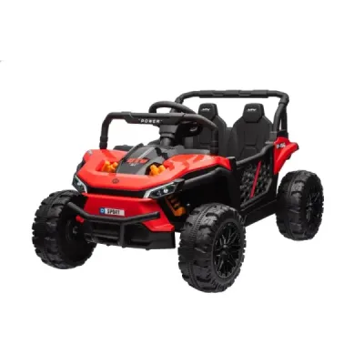 Elektrické autíčko UTV Small 12V, červený, Pohon zadních kol, 12V baterie, Plastová kola, široké dvojité sedátko, 2,4 GHz Dálkov