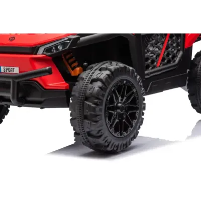 Elektrické autíčko UTV Small 12V, červený, Pohon zadních kol, 12V baterie, Plastová kola, široké dvojité sedátko, 2,4 GHz Dálkov