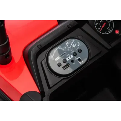 Elektrické autíčko UTV Small 12V, červený, Pohon zadních kol, 12V baterie, Plastová kola, široké dvojité sedátko, 2,4 GHz Dálkov