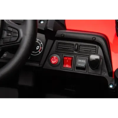 Elektrické autíčko UTV Small 12V, červený, Pohon zadních kol, 12V baterie, Plastová kola, široké dvojité sedátko, 2,4 GHz Dálkov
