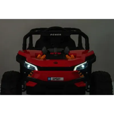 Elektrické autíčko UTV Small 12V, červený, Pohon zadních kol, 12V baterie, Plastová kola, široké dvojité sedátko, 2,4 GHz Dálkov