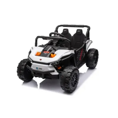 Elektrické autíčko UTV Small 12V, bílý, Pohon zadních kol, 12V baterie, Plastová kola, široké dvojité sedátko, 2,4 GHz Dálkový o