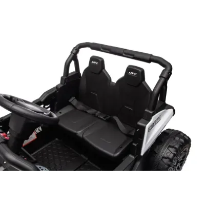 Elektrické autíčko UTV Small 12V, bílý, Pohon zadních kol, 12V baterie, Plastová kola, široké dvojité sedátko, 2,4 GHz Dálkový o