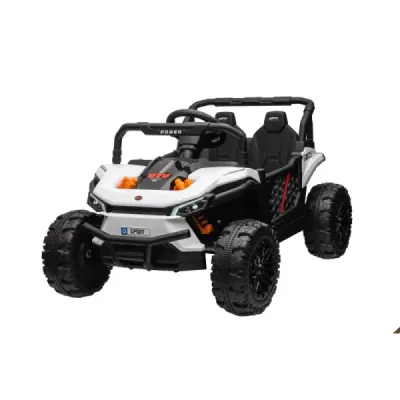 Elektrické autíčko UTV Small 12V, bílý, Pohon zadních kol, 12V baterie, Plastová kola, široké dvojité sedátko, 2,4 GHz Dálkový o