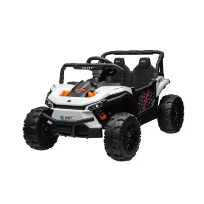 Elektrické autíčko UTV Small 12V, bílý, Pohon zadních kol, 12V baterie, Plastová kola, široké dvojité sedátko, 2,4 GHz Dálkový o