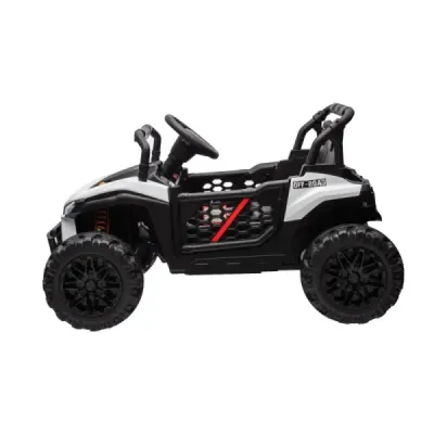 Elektrické autíčko UTV Small 12V, bílý, Pohon zadních kol, 12V baterie, Plastová kola, široké dvojité sedátko, 2,4 GHz Dálkový o