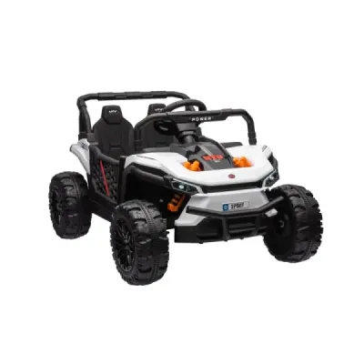 Elektrické autíčko UTV Small 12V, bílý, Pohon zadních kol, 12V baterie, Plastová kola, široké dvojité sedátko, 2,4 GHz Dálkový o