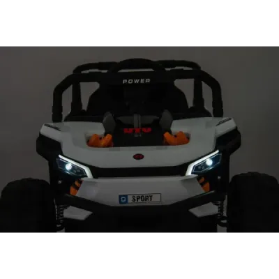 Elektrické autíčko UTV Small 12V, bílý, Pohon zadních kol, 12V baterie, Plastová kola, široké dvojité sedátko, 2,4 GHz Dálkový o