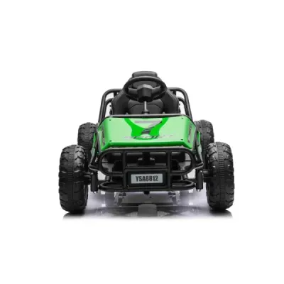 Elektrická Motokára SPORT-KART 24V, zelená, EVA kola, Koženkové sedátko, 2 x 50W Motor, 24V Baterie, Masivní kovová konstrukce