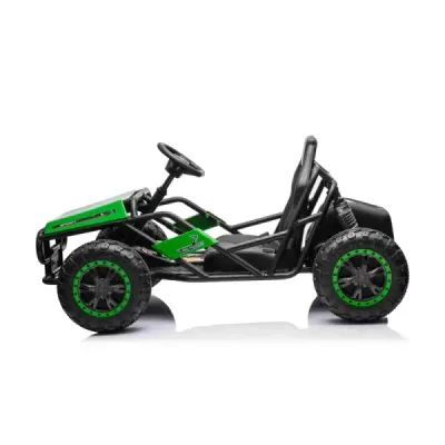 Elektrická Motokára SPORT-KART 24V, zelená, EVA kola, Koženkové sedátko, 2 x 50W Motor, 24V Baterie, Masivní kovová konstrukce