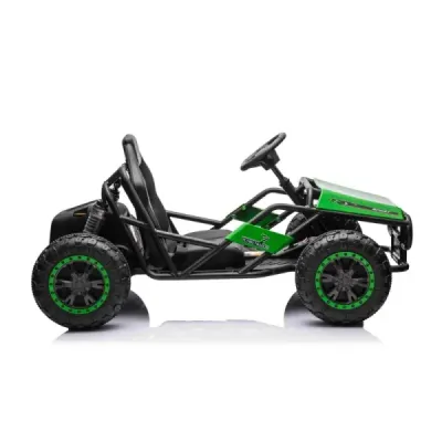 Elektrická Motokára SPORT-KART 24V, zelená, EVA kola, Koženkové sedátko, 2 x 50W Motor, 24V Baterie, Masivní kovová konstrukce