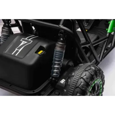 Elektrická Motokára SPORT-KART 24V, zelená, EVA kola, Koženkové sedátko, 2 x 50W Motor, 24V Baterie, Masivní kovová konstrukce