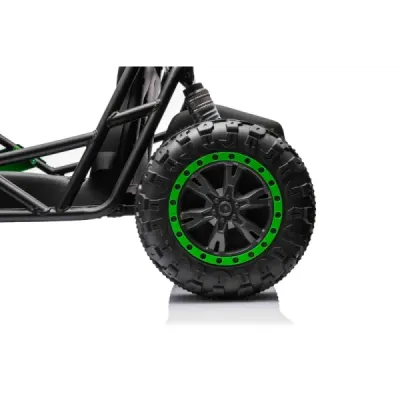 Elektrická Motokára SPORT-KART 24V, zelená, EVA kola, Koženkové sedátko, 2 x 50W Motor, 24V Baterie, Masivní kovová konstrukce